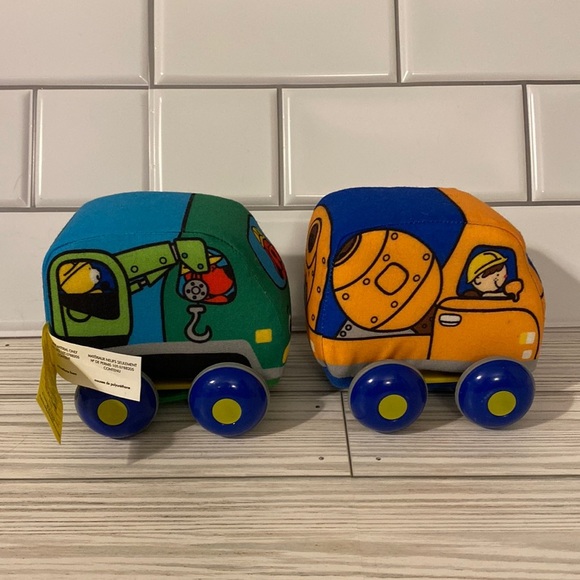 Melissa & Doug Other - Melissa & Doug K's Kids Soft Plush Pull-Back Construction Vehicles Baby Toys